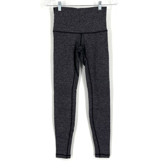 Lululemon Wunder Under High Rise Tight 28" Variegated Knit Heather Black Size 4 - Picture 1 of 7